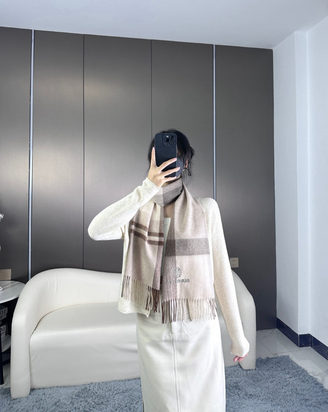 BURBERRY 26S SCARF 180CM IN CASHMERE 176176