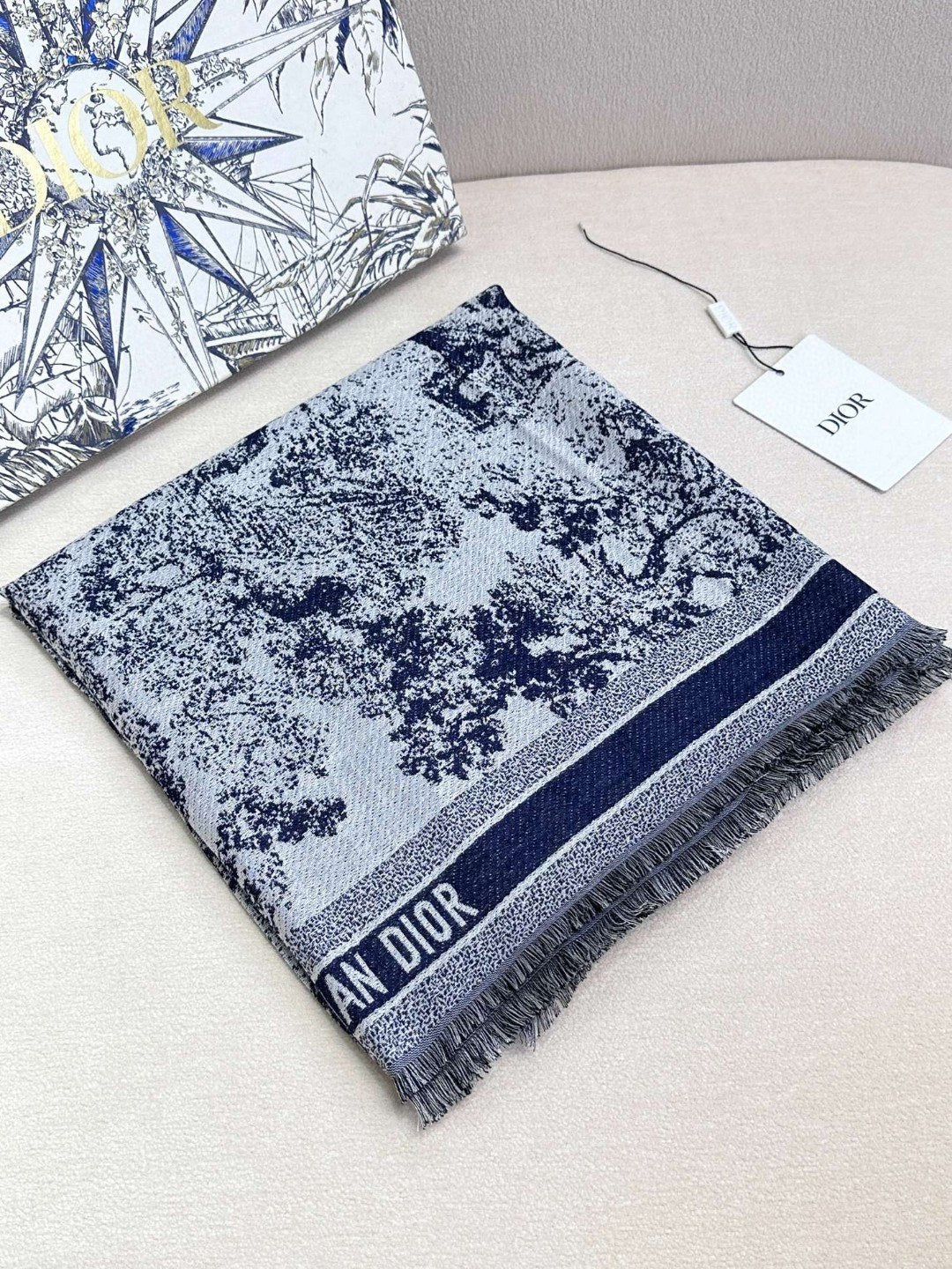 DIOR 26S SCARF 140CM IN SILK & CASHMERE 292286