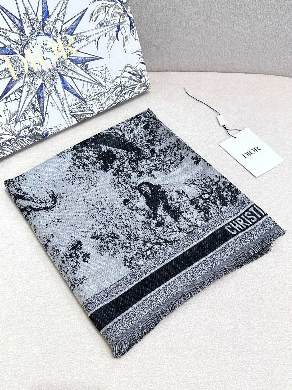 DIOR 26S SCARF 140CM IN SILK & CASHMERE 292287