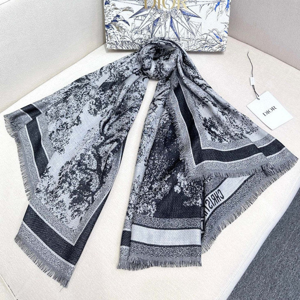 DIOR 26S SCARF 140CM IN SILK & CASHMERE 292287