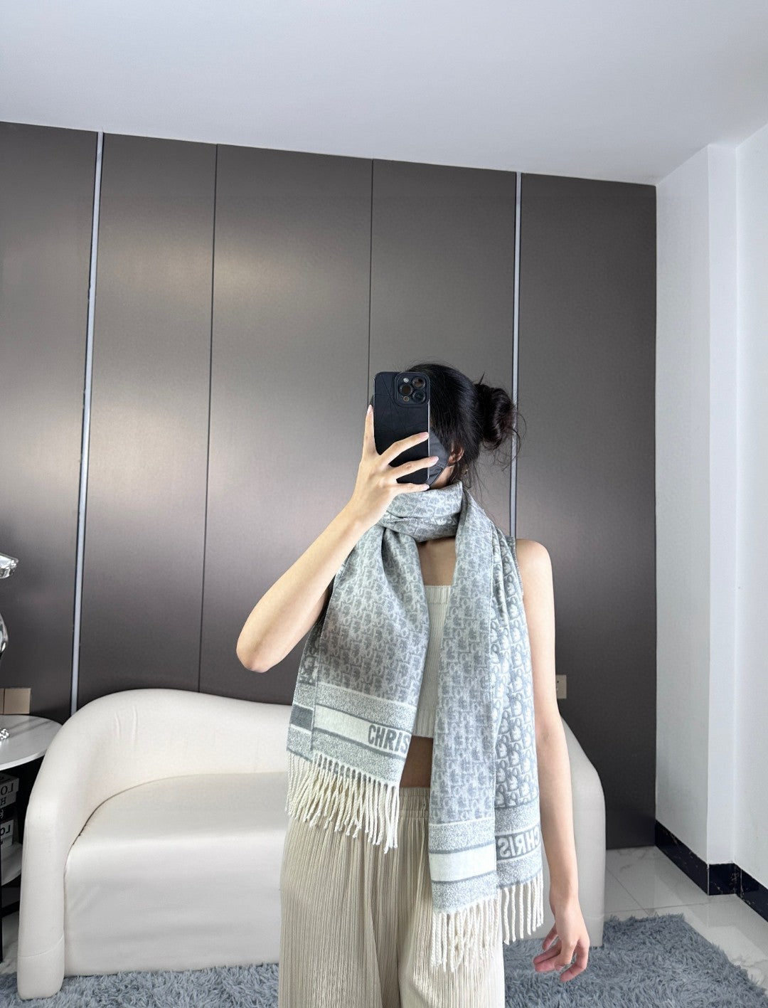 DIOR 26S SCARF 200CM IN CASHMERE 309435