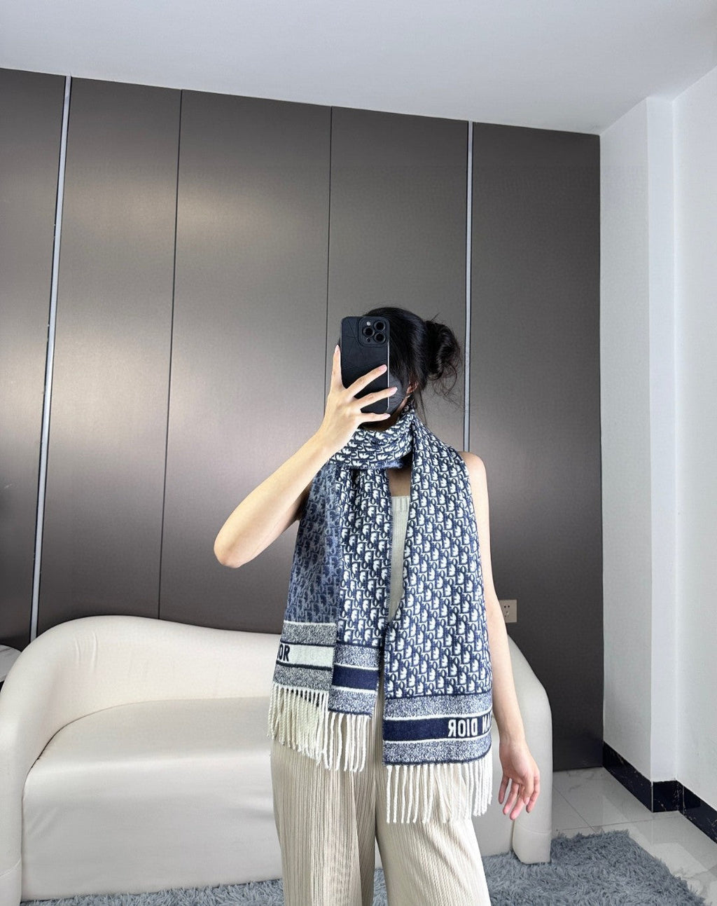 DIOR 26S SCARF 200CM IN CASHMERE 309434