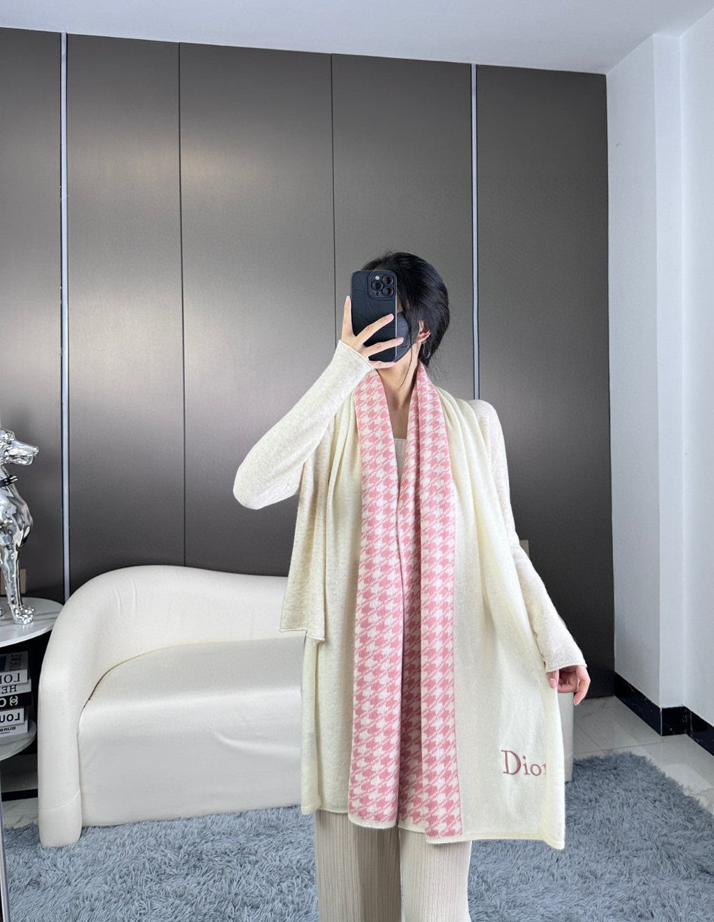 DIOR 26S SCARF 190CM IN CASHMERE 128107
