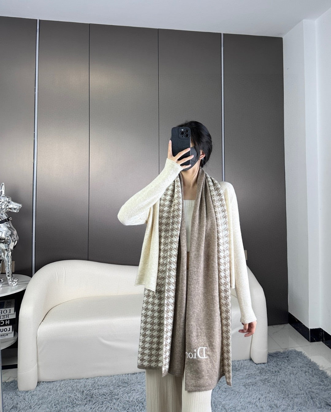 DIOR 26S SCARF 190CM IN CASHMERE 130109