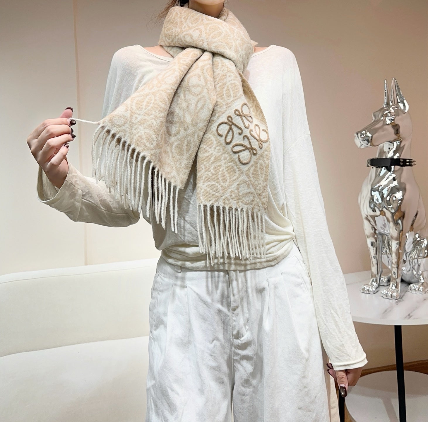 LOEWE 26S SCARF 180 IN CASHMERE WOOL 266432