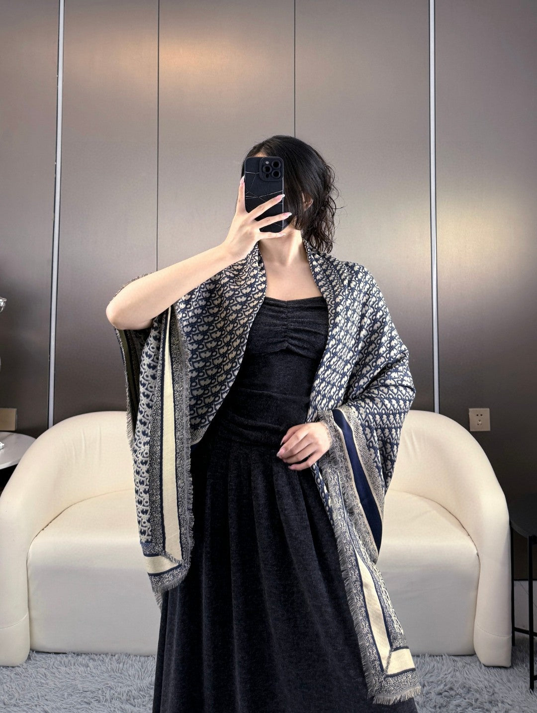 DIOR 26S SCARF 140CM IN CASHMERE SILK 313216