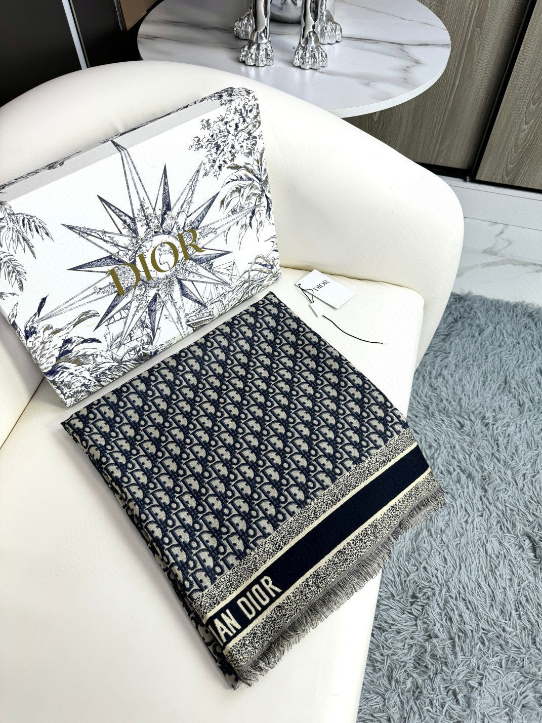 DIOR 26S SCARF 140CM IN CASHMERE SILK 313216