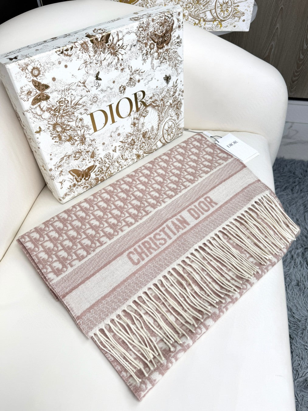 DIOR 26S SCARF 180CM IN CASHMERE 286179