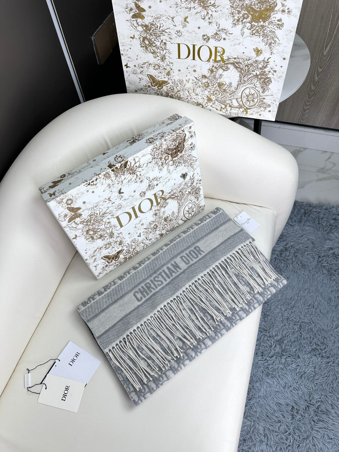 DIOR 26S SCARF 180CM IN CASHMERE 257325