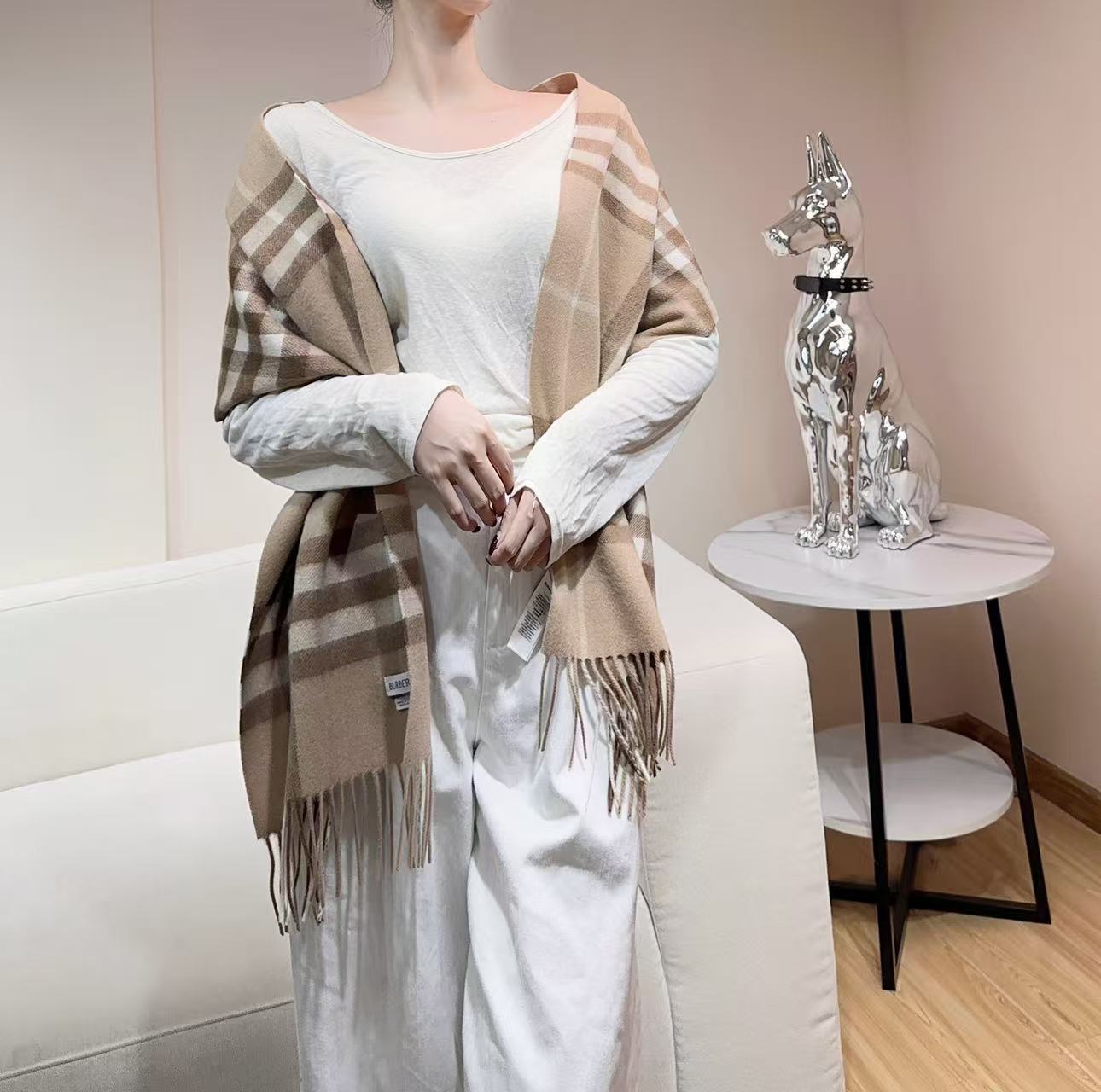 BURBERRY 26S SCARF 168CM IN CASHMERE 184984
