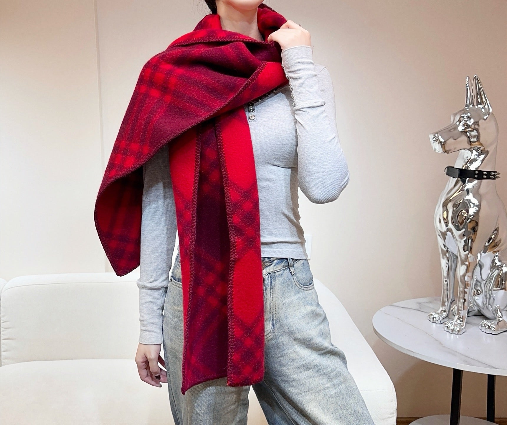 BURBERRY 25S SCARF 195 CM IN CASHMERE 938000
