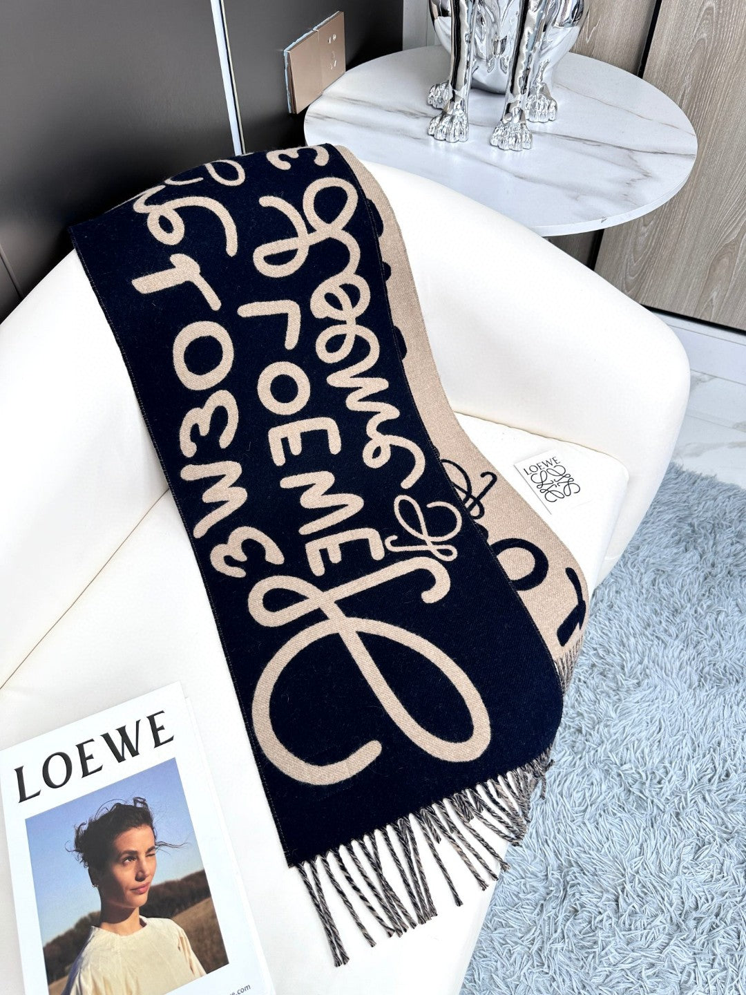 LOEWE 26S SCARF 180 IN CASHMERE WOOL 297945