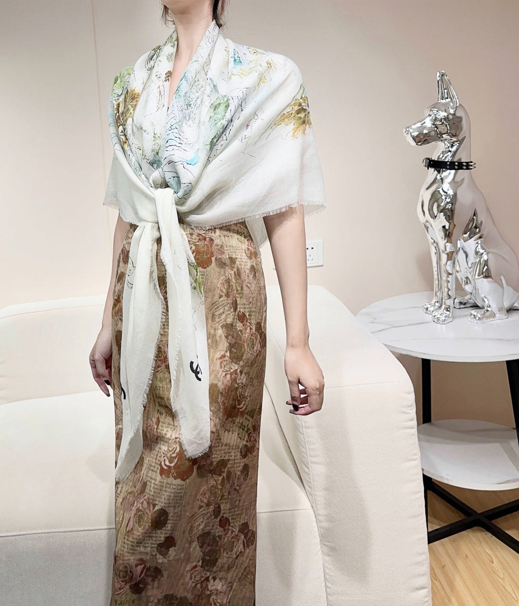 CHANEL 26S SCARF 140 IN SILK 309769