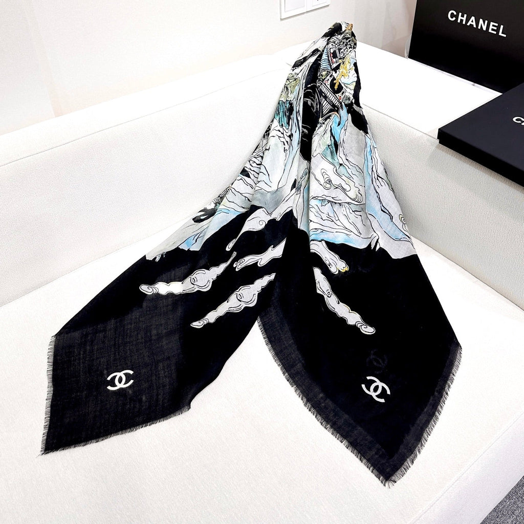 CHANEL 26S SCARF 140 IN SILK 309768
