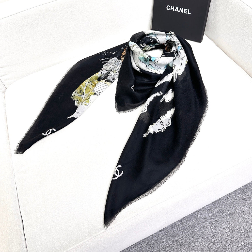 CHANEL 26S SCARF 140 IN SILK 309768