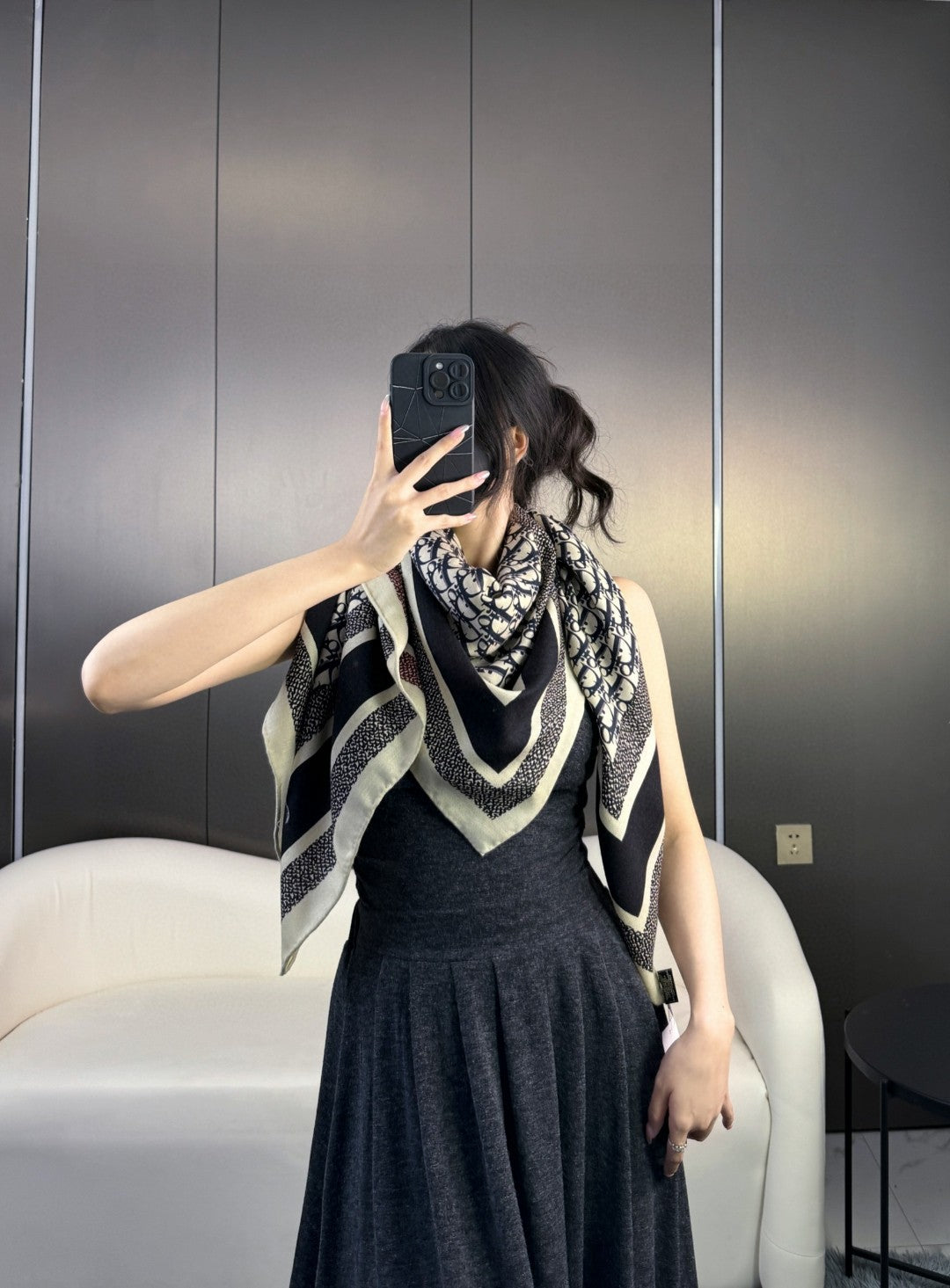 DIOR 26S SCARF 140CM IN CASHMERE SILK 304566