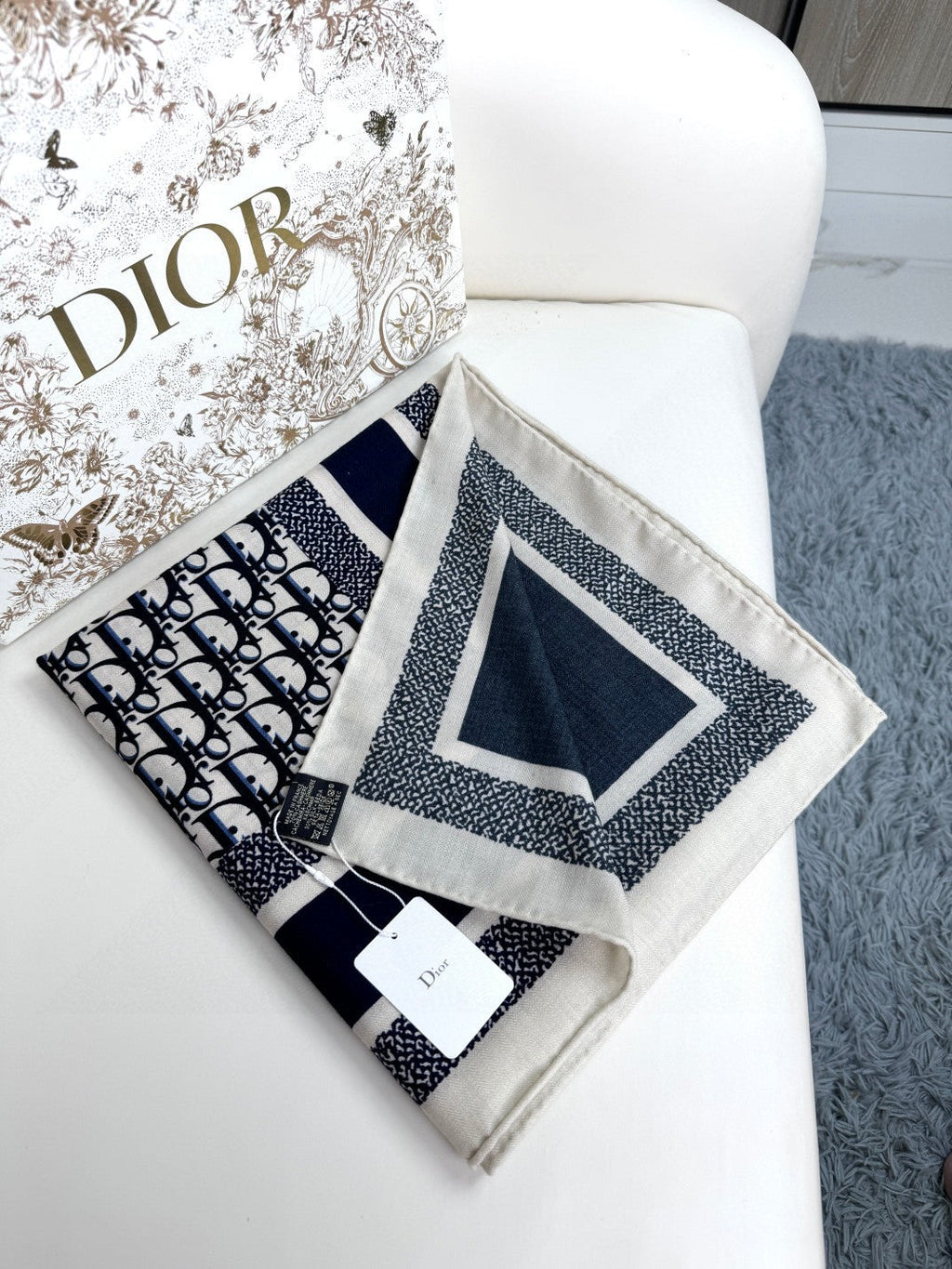 DIOR 26S SCARF 140CM IN CASHMERE SILK 304567