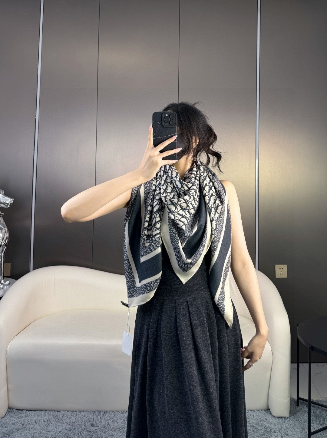 DIOR 26S SCARF 140CM IN CASHMERE SILK 304567