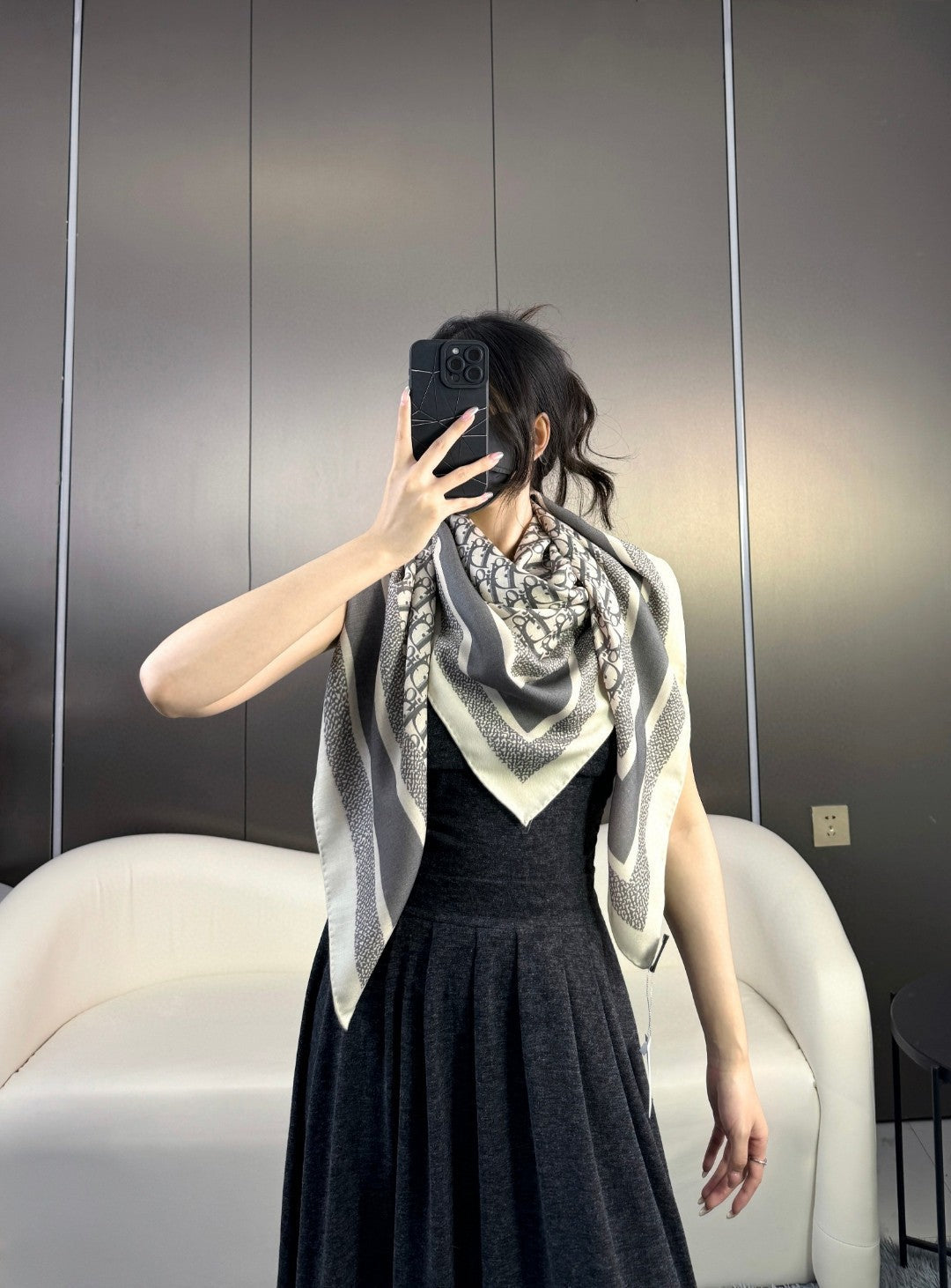 DIOR 26S SCARF 140CM IN CASHMERE SILK 304568
