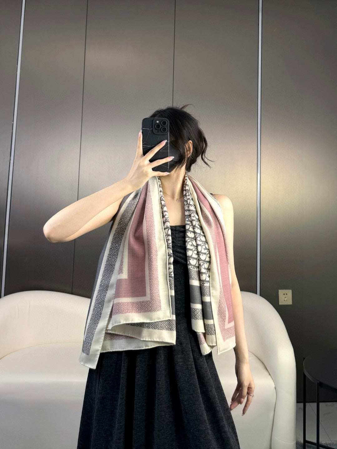 DIOR 26S SCARF 140CM IN CASHMERE SILK 304568