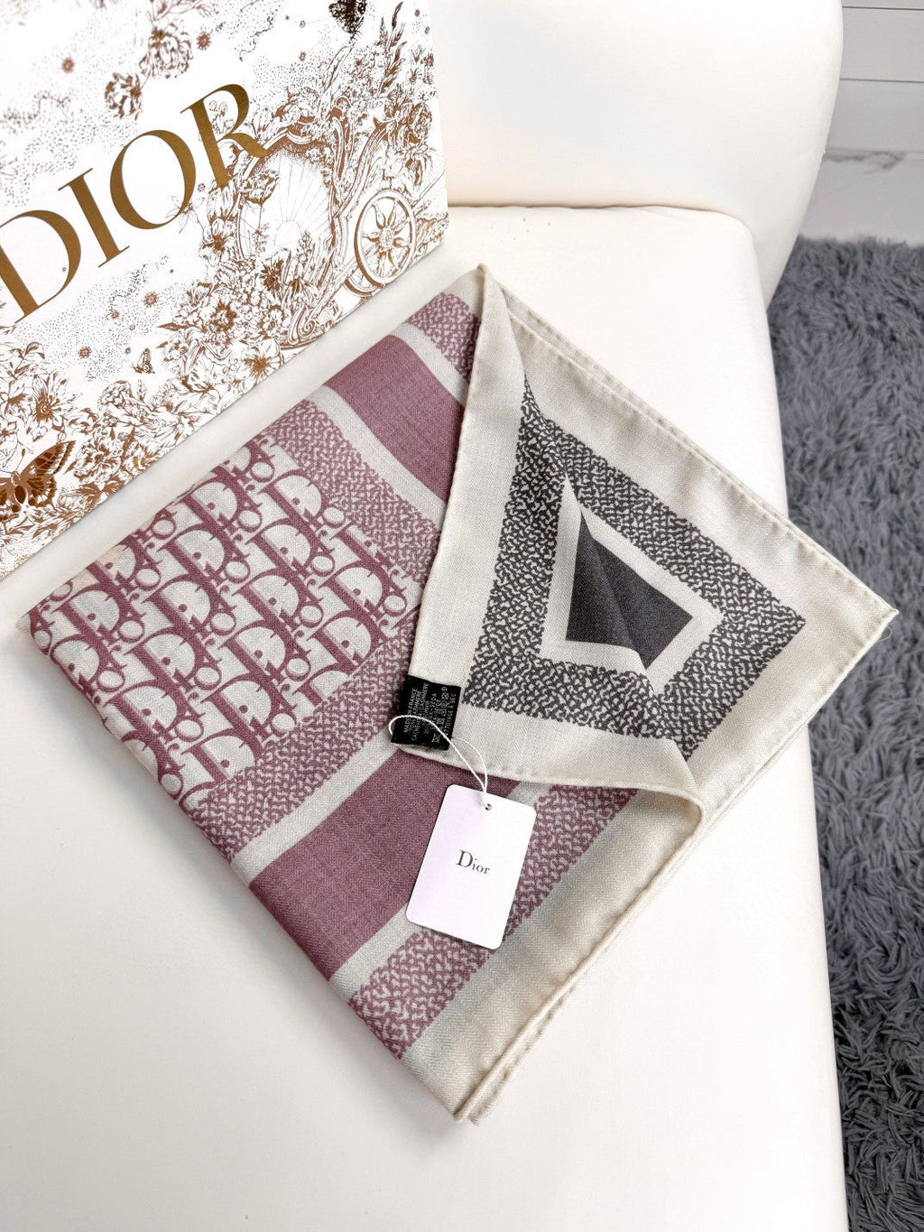 DIOR 26S SCARF 140CM IN CASHMERE SILK 304568