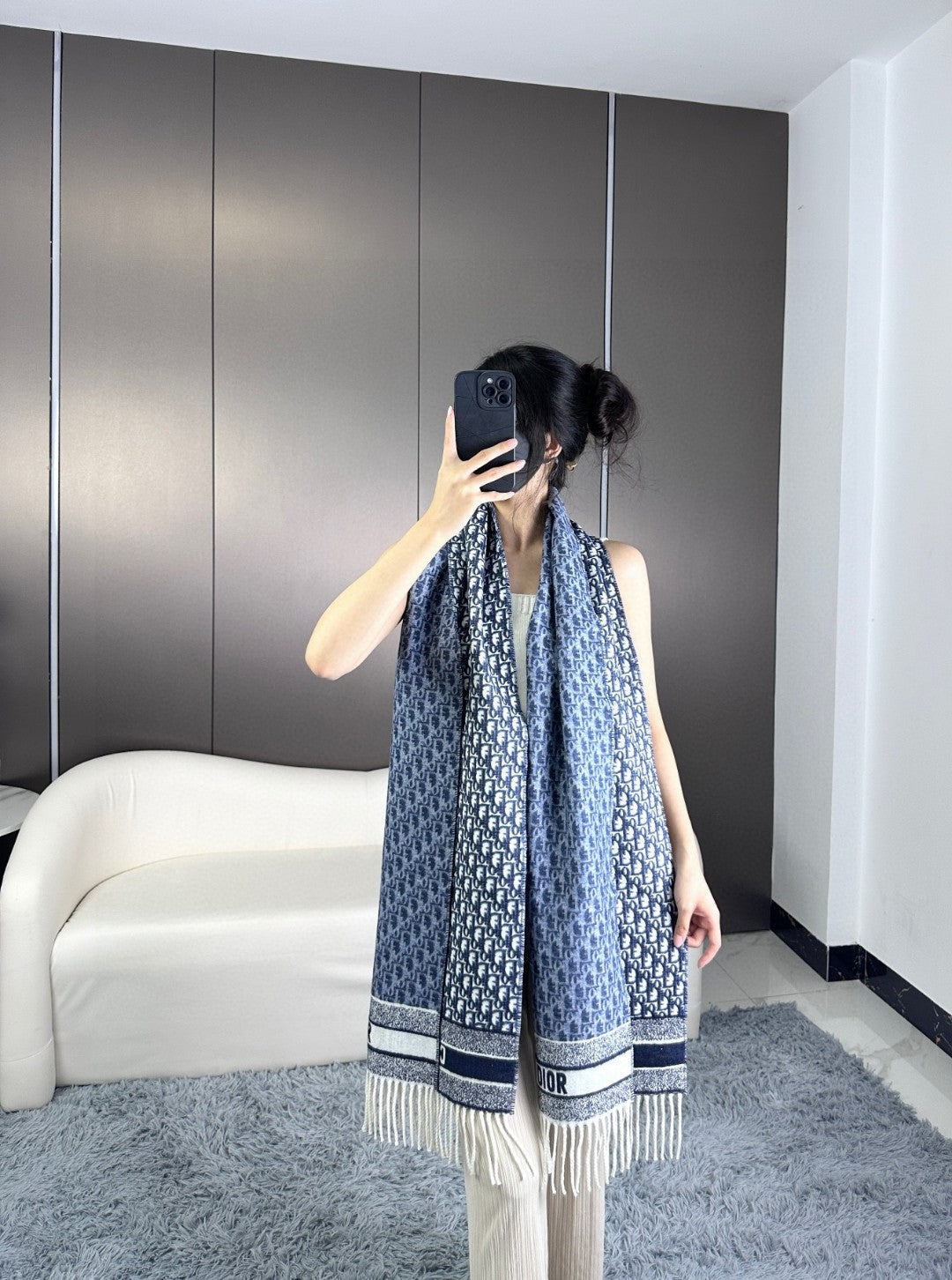 DIOR 26S SCARF 200CM IN CASHMERE 309434