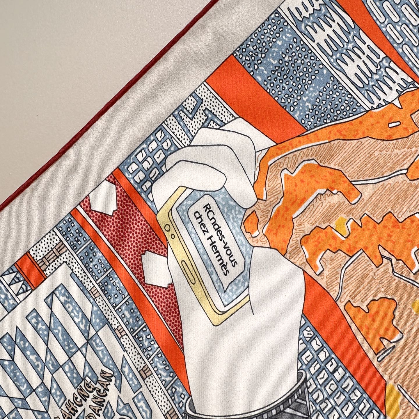 HERMES 26S PRINTED SQUARE SCARF 88 IN SILK 309440