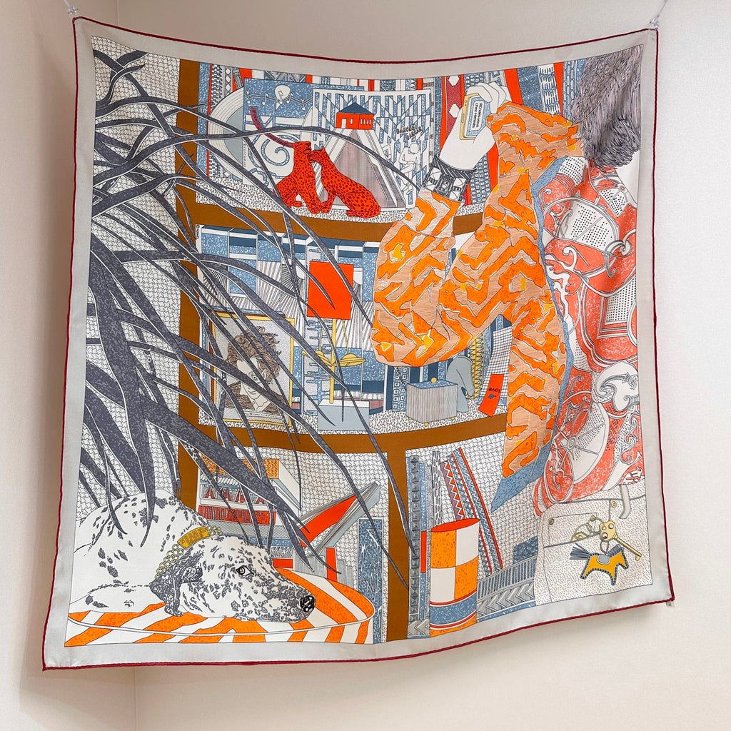 HERMES 26S PRINTED SQUARE SCARF 88 IN SILK 309440