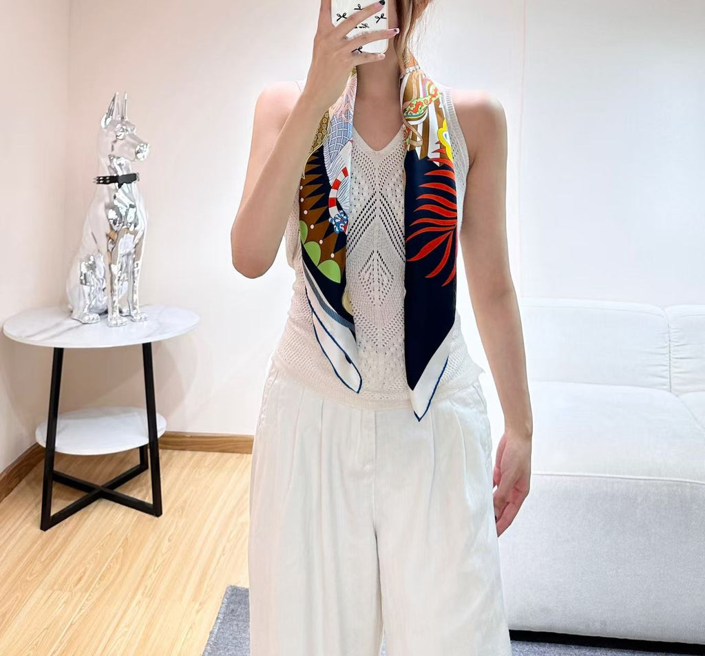 HERMES 26S SCARF 88 IN SILK 303218