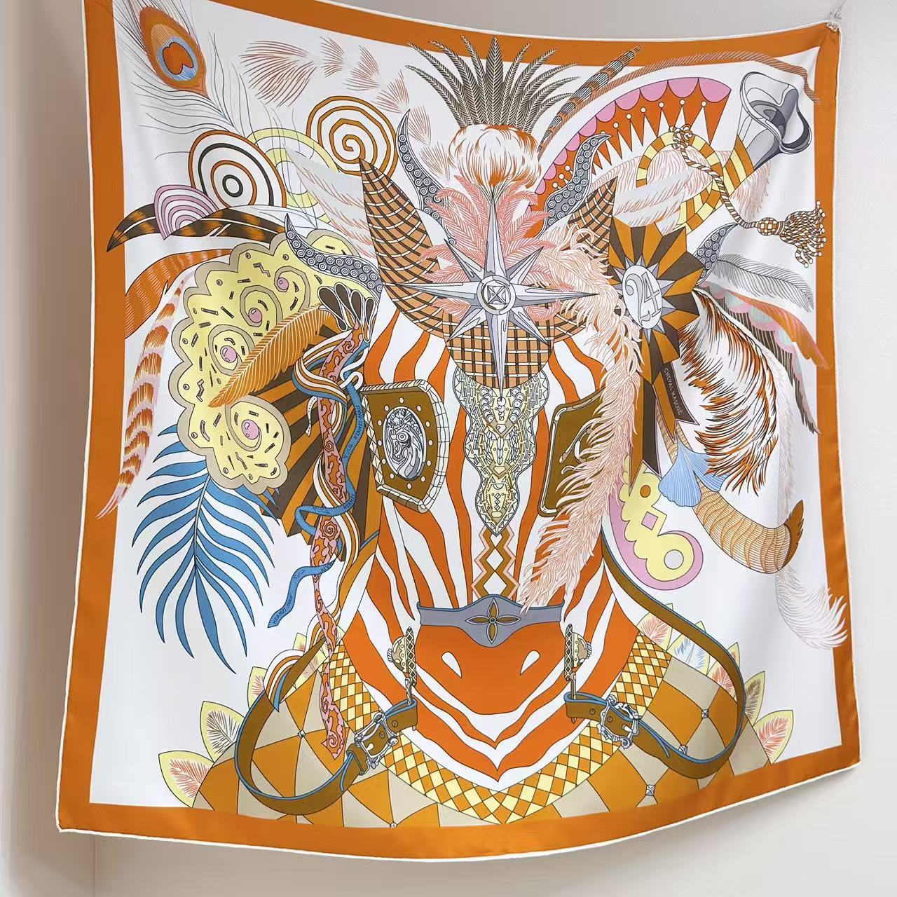 HERMES 26S SCARF 88 IN SILK 303219