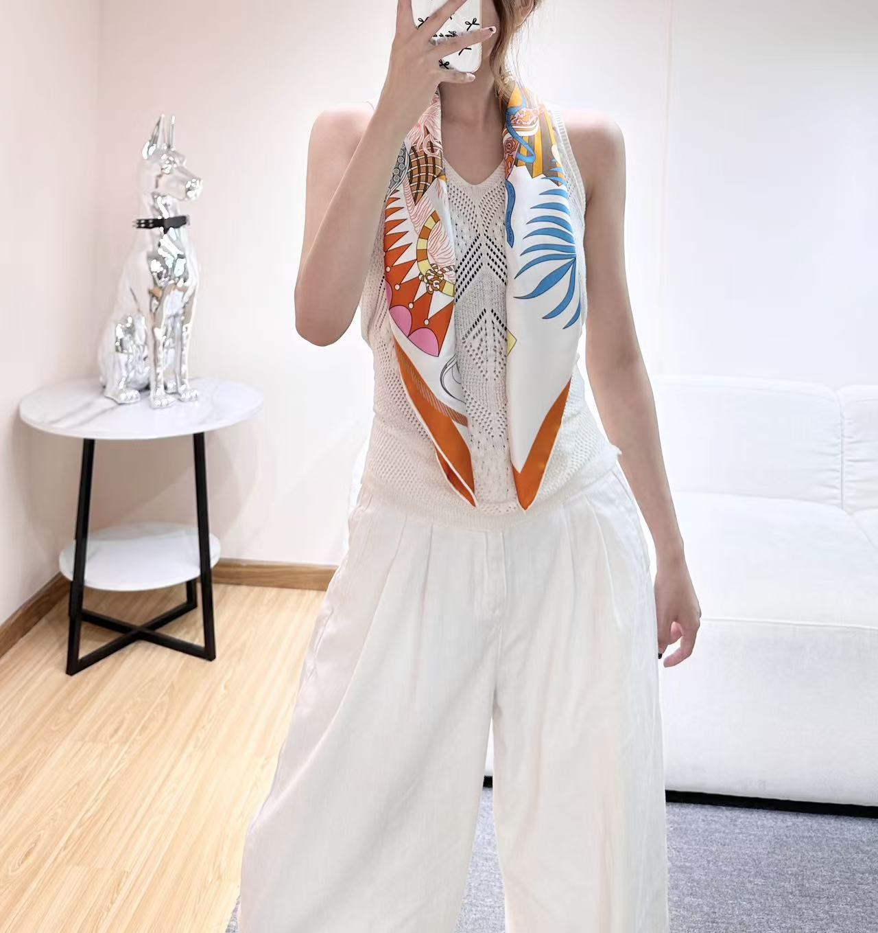 HERMES 26S SCARF 88 IN SILK 303219