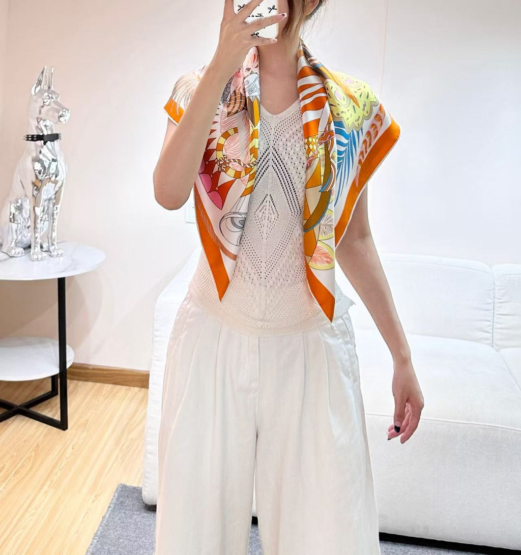 HERMES 26S SCARF 88 IN SILK 303219