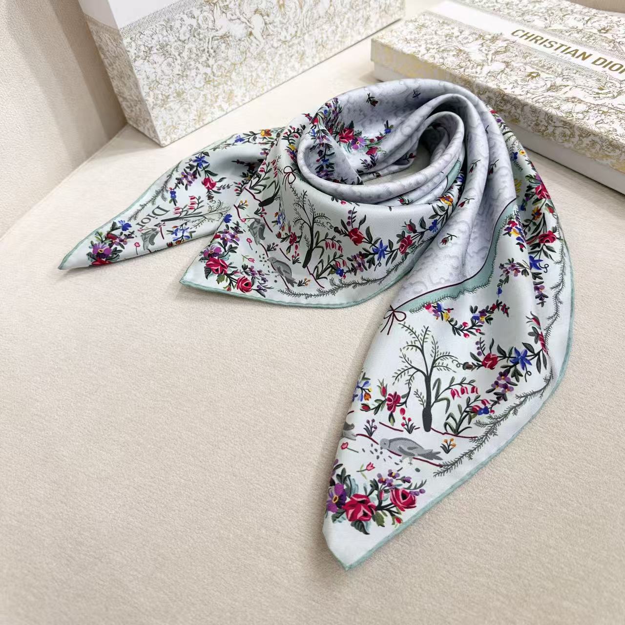 DIOR 26S SCARF 90CM IN SILK 309788