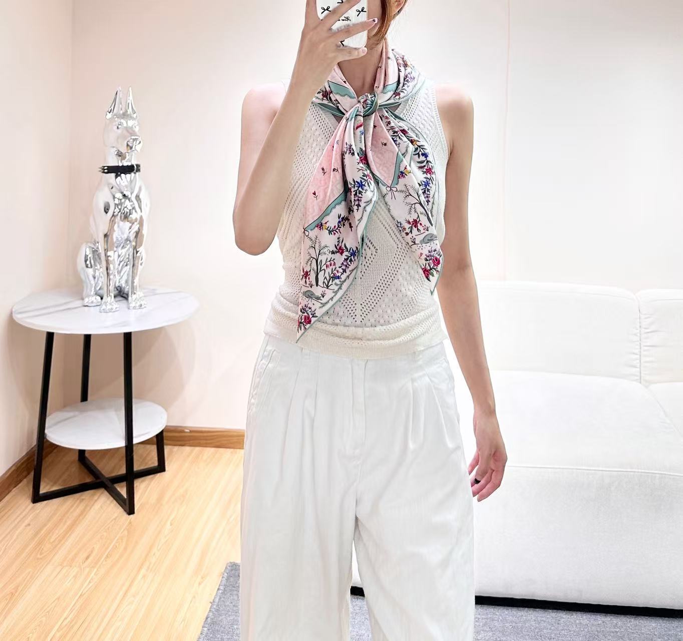 DIOR 26S SCARF 90CM IN SILK 309789