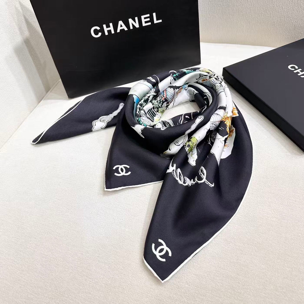 CHANEL 26S SCARF 90 IN SILK 303188
