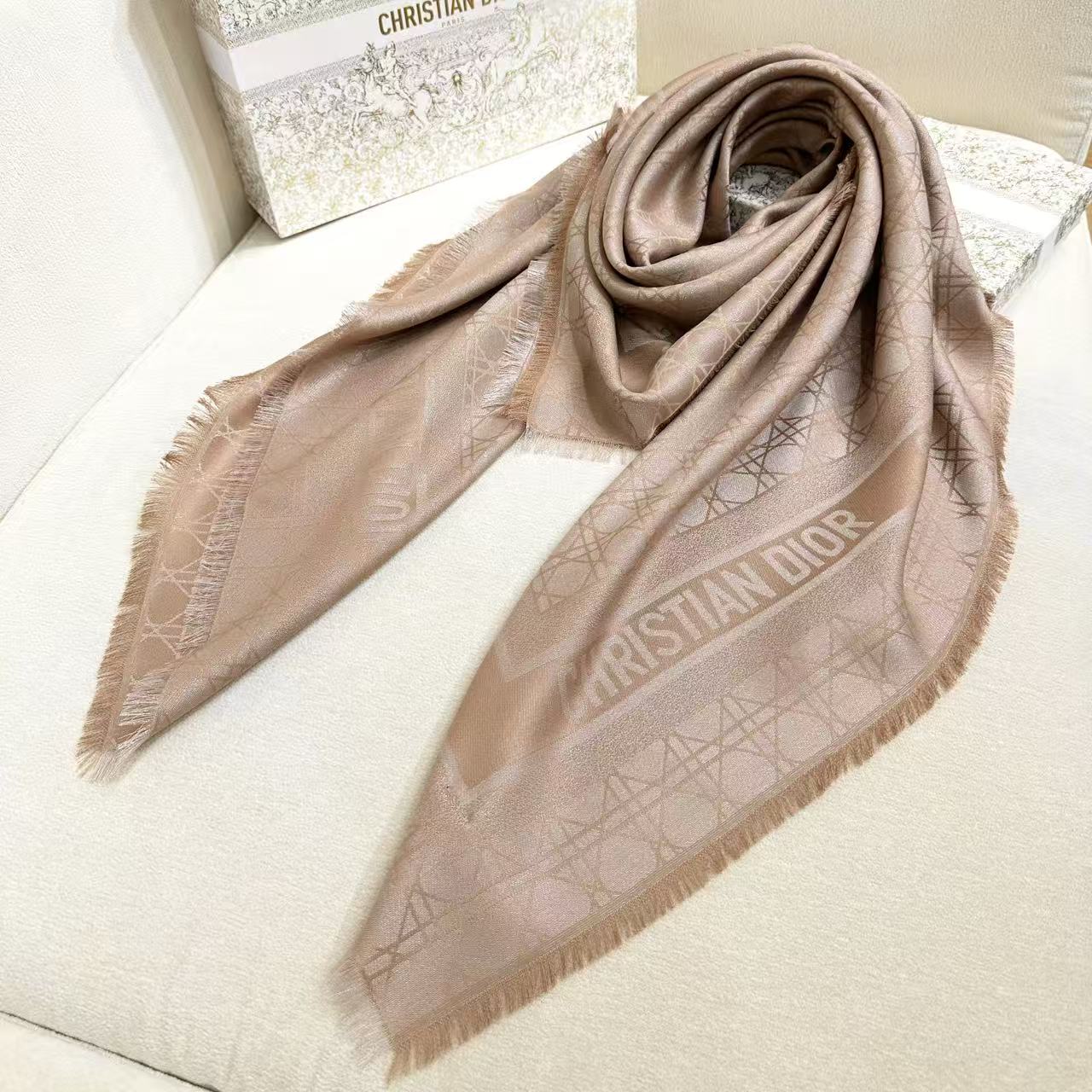 DIOR 26S SCARF 140CM IN CASHMERE SILK 303196