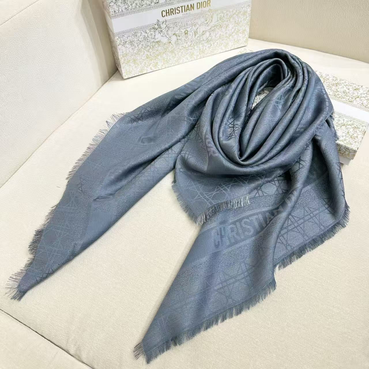 DIOR 26S SCARF 140CM IN CASHMERE SILK 303197