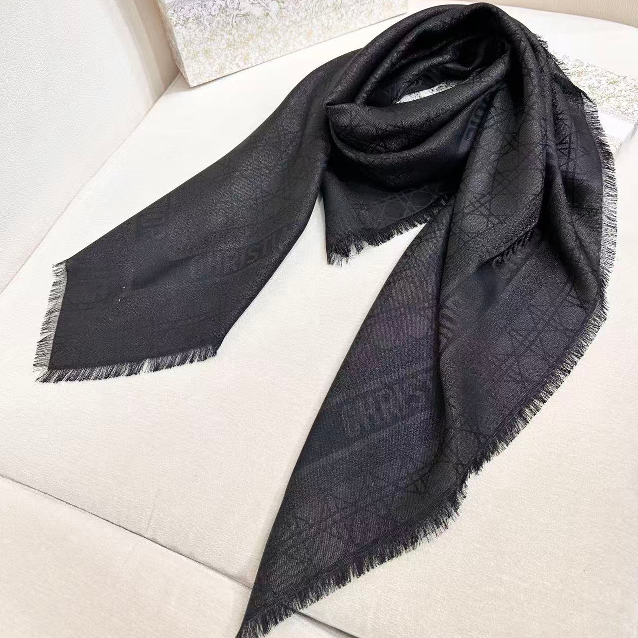 DIOR 26S SCARF 140CM IN CASHMERE SILK 303199