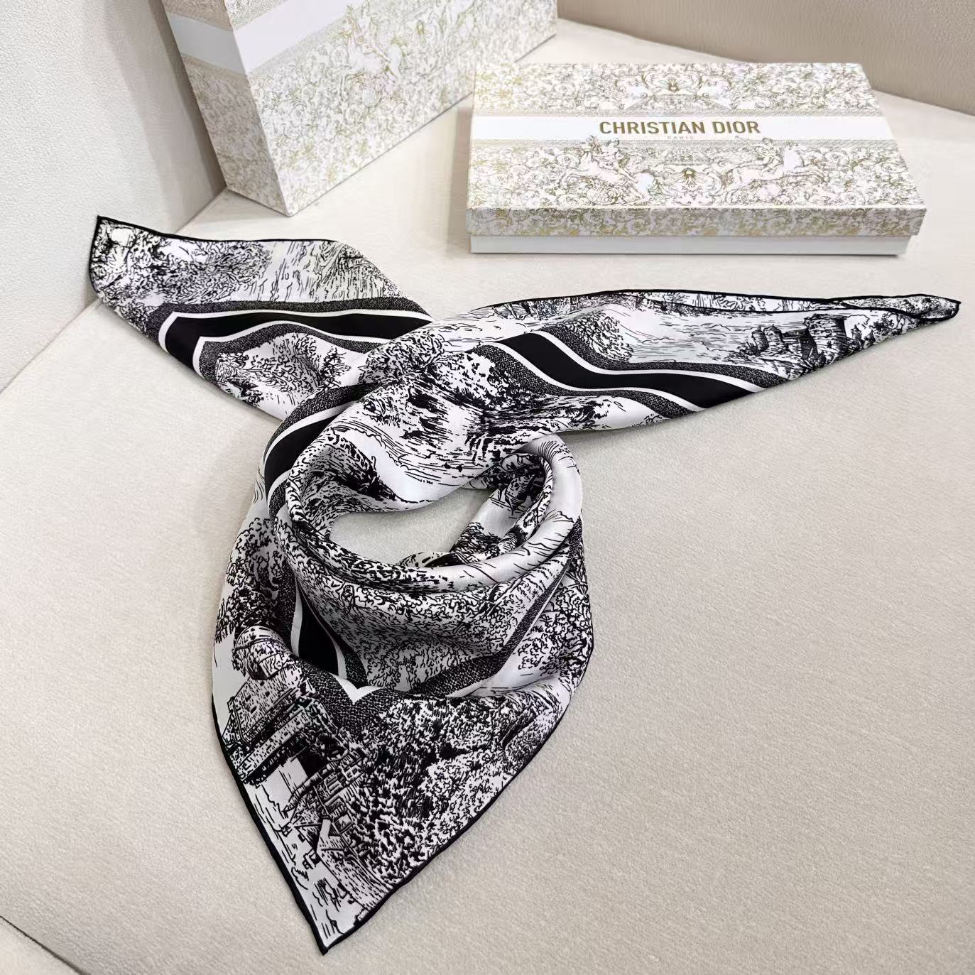 DIOR 26S SCARF 90CM IN SILK 305979