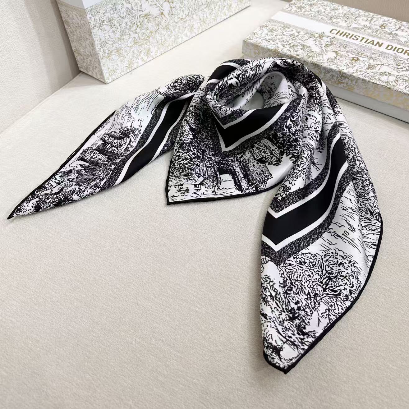 DIOR 26S SCARF 90CM IN SILK 305979