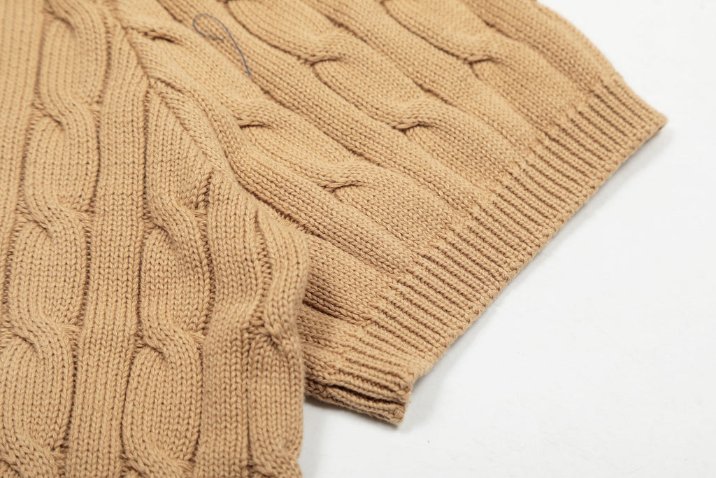 RALPH LAUREN SHORT-SLEEVE POLO KNIT SWEATER STYLE 433