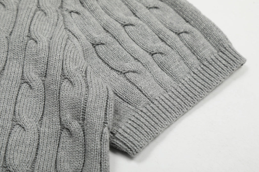 RALPH LAUREN SHORT-SLEEVE POLO KNIT SWEATER STYLE 435