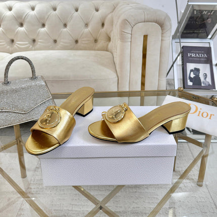 DIOR 26S HIGH-HEEL SANDALS 55MM IN GOLD CALFSKIN WITH GOLD HARDWARE
