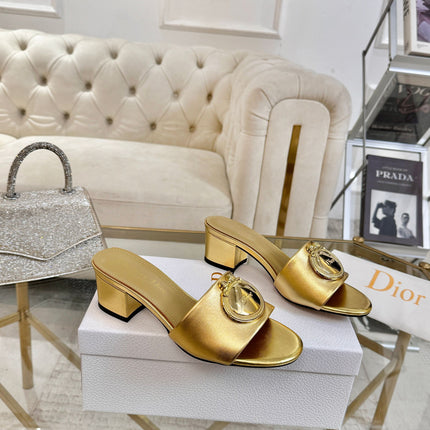 DIOR 26S HIGH-HEEL SANDALS 55MM IN GOLD CALFSKIN WITH GOLD HARDWARE