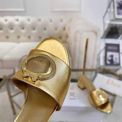DIOR 26S HIGH-HEEL SANDALS 55MM IN GOLD CALFSKIN WITH GOLD HARDWARE