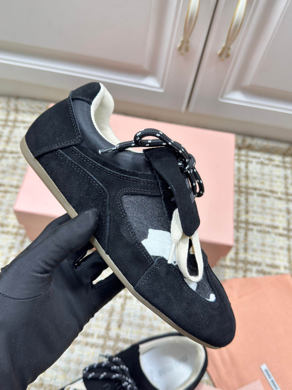 MIUMIU 26S SNEAKERS IN BLACK SUEDE 02