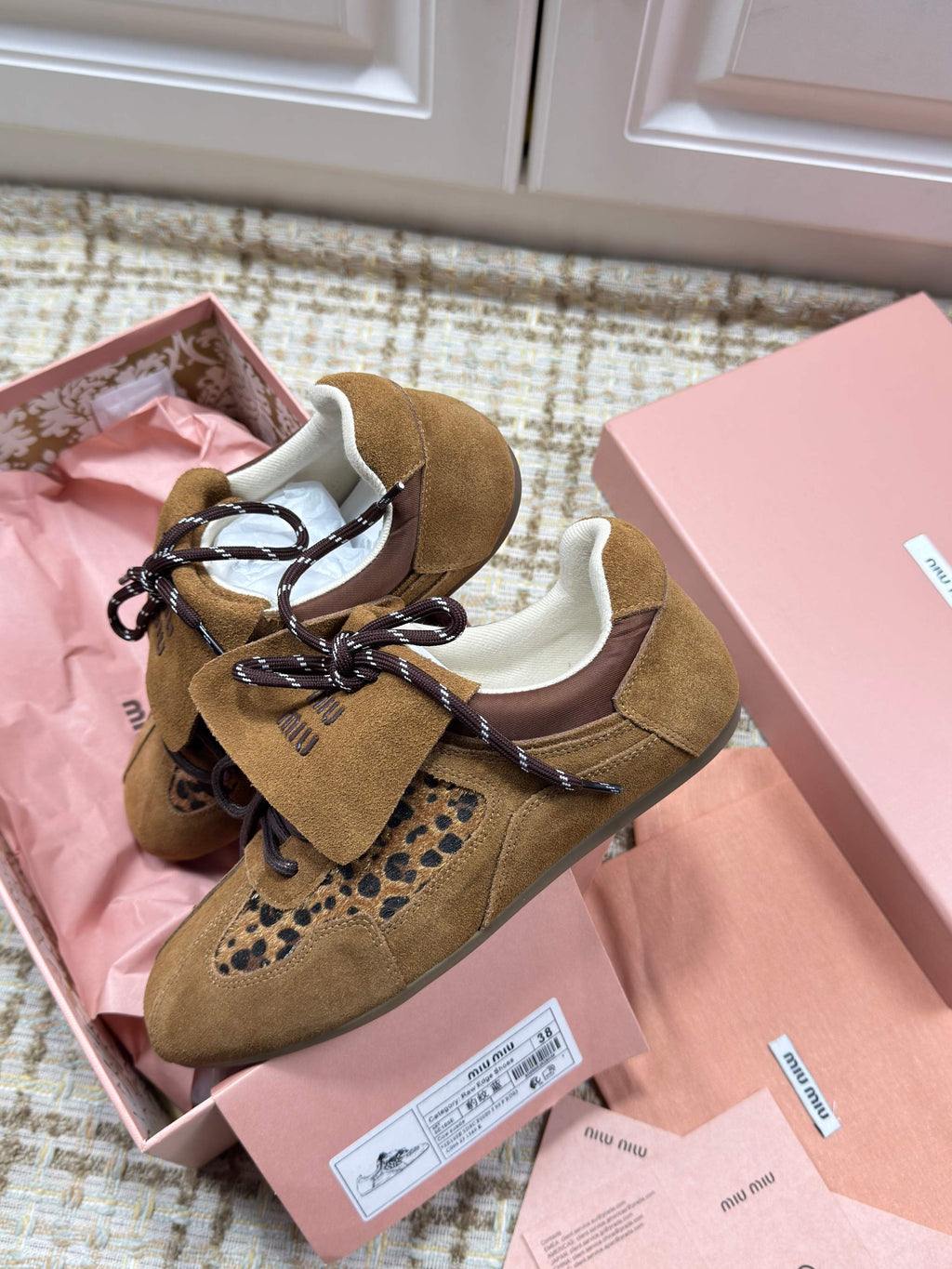 MIUMIU 26S SNEAKERS IN DARK BROWN SUEDE 01