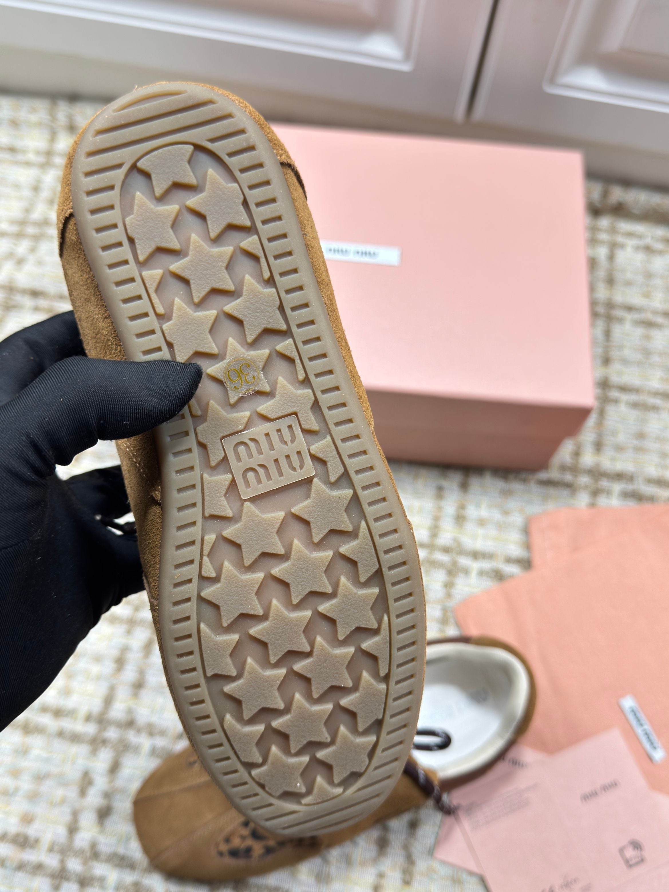 MIUMIU 26S SNEAKERS IN DARK BROWN SUEDE 01