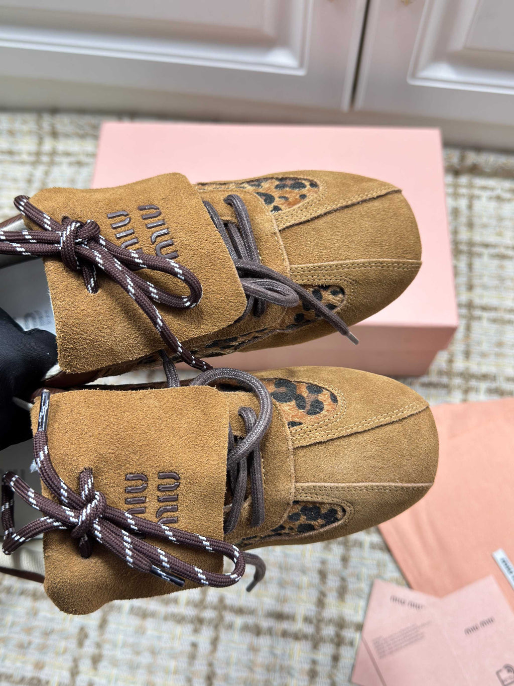MIUMIU 26S SNEAKERS IN DARK BROWN SUEDE 01