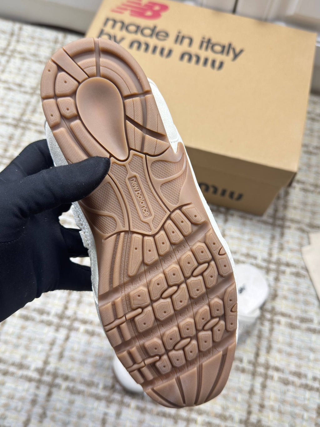 MIUMIU 26S NEW BALANCE SNEAKER MULES IN CREAM WHITE SUEDE AND MESH
